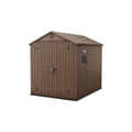 Keter Darwin 6x8 ft Apex Plastic Garden Storage Shed, Brown