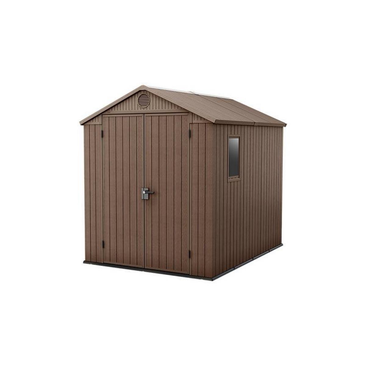 Keter Darwin 6x8 ft Apex Plastic Garden Storage Shed, Brown