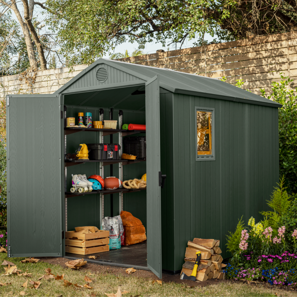 Keter Darwin 6x8 ft (1.9 x 2.4 m) Resin Garden Shed, Green