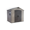 Keter Factor 8x6 ft Apex Plastic Garden Storage Shed, Beige/Brown