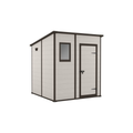 Keter Manor 6x6 ft Pent Plastic Garden Storage Shed, Brown