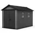 Keter Newton Plus 11x7.5 ft Side Entry Plastic Garden Shed, Graphite