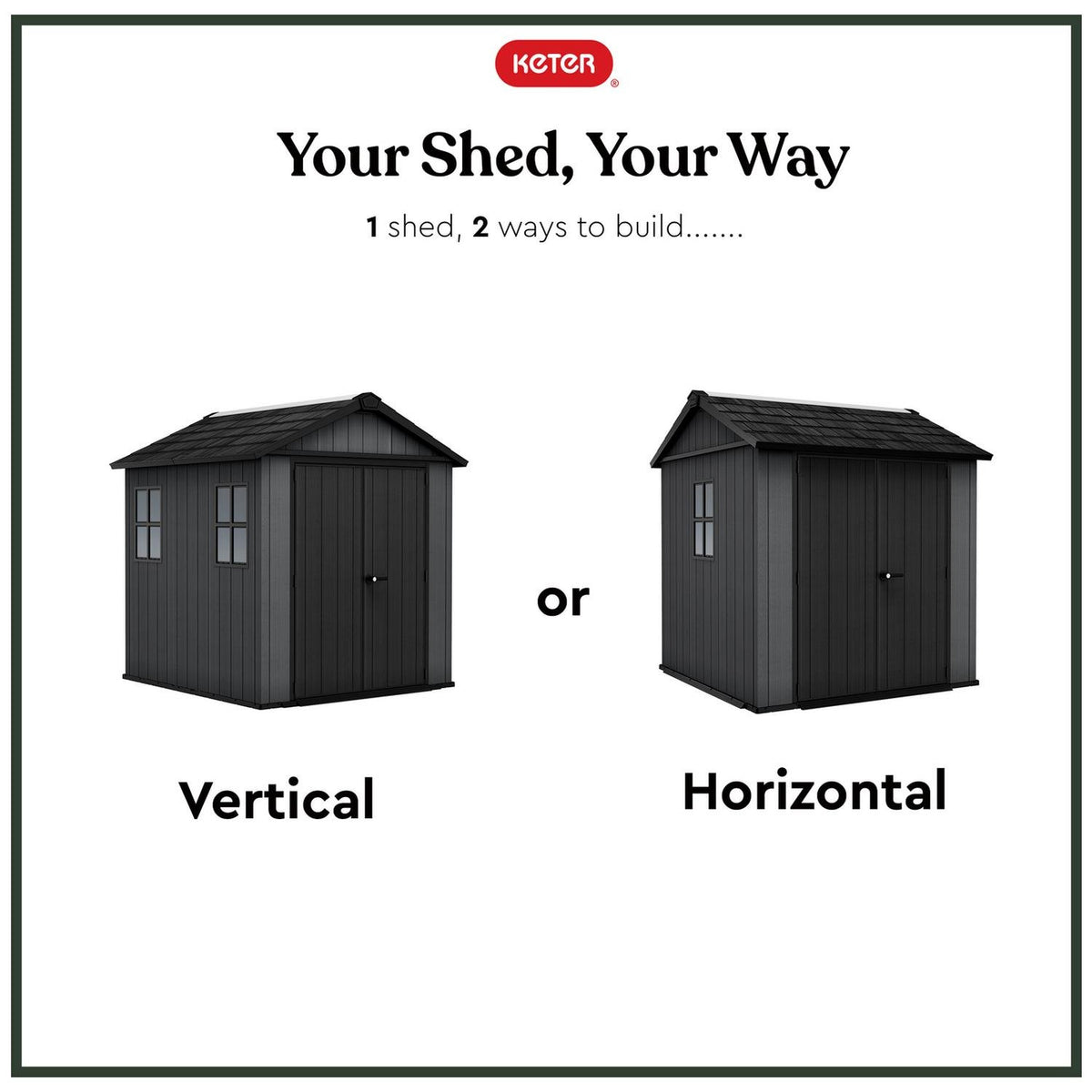 Keter Newton Plus 7.5x7 ft Apex Plastic Garden Shed, Grey