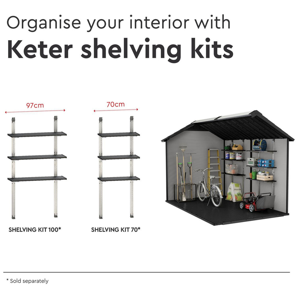 Keter Premier 7.5x11.5 ft Apex Plastic Garden Shed