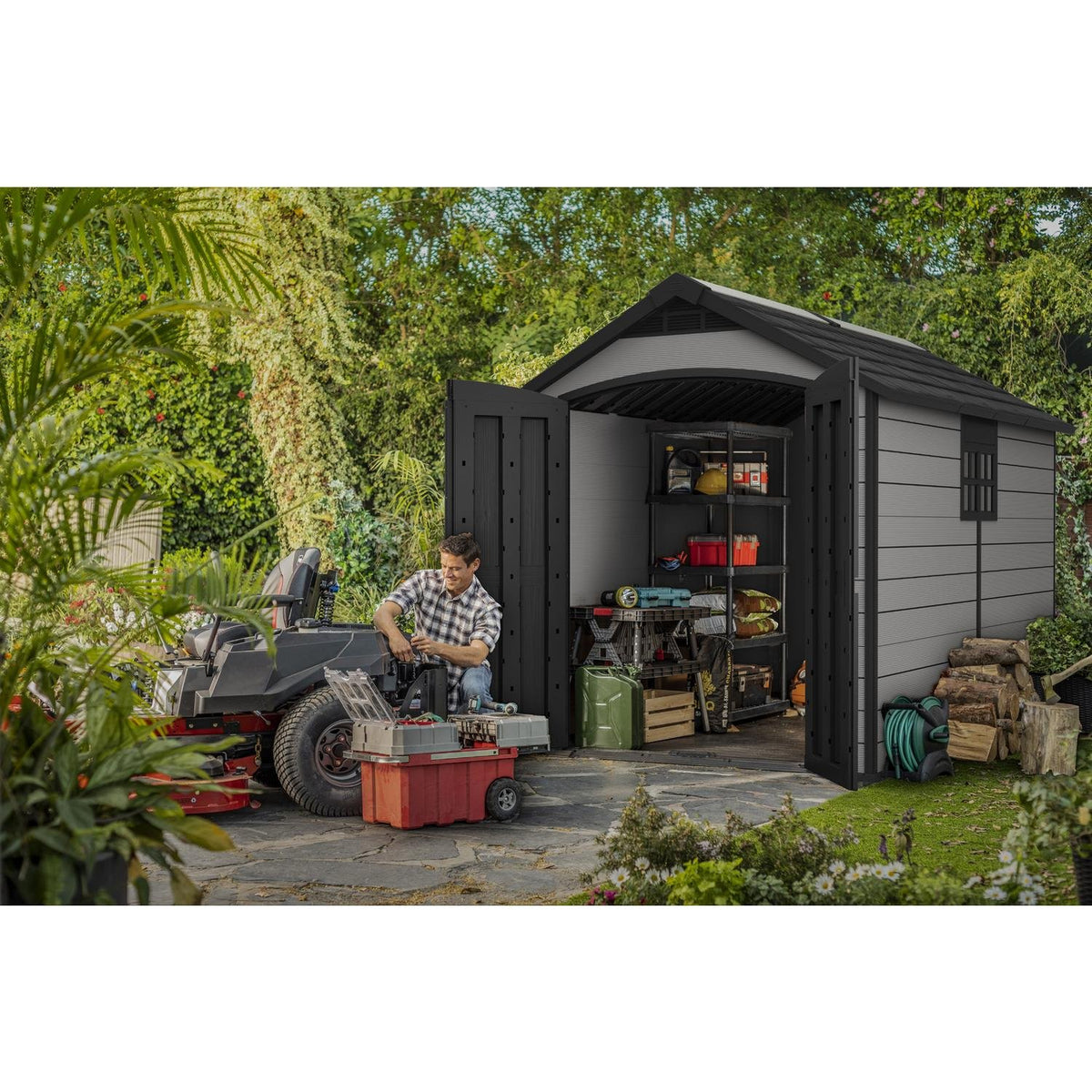 Keter Premier 7.5x11.5 ft Apex Plastic Garden Shed