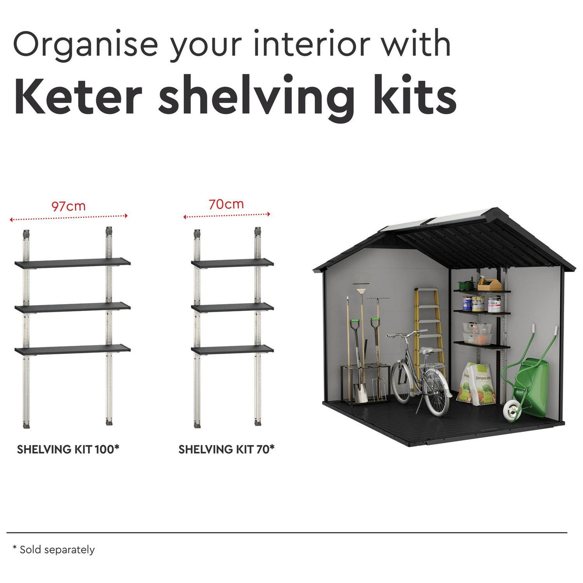 Keter Premier 7.5x9 ft Apex Plastic Garden Shed