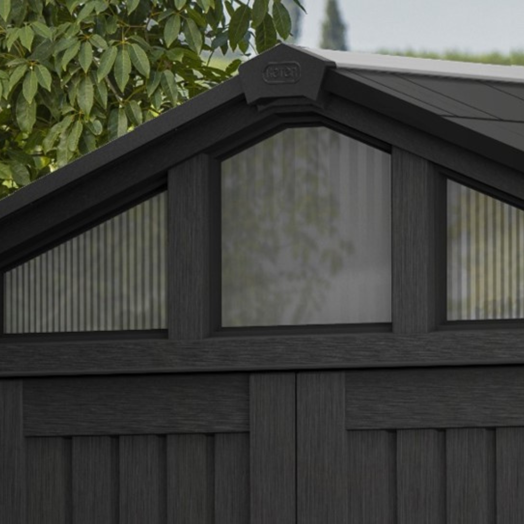 Keter Stronghold 10x11.5 ft (3 x 3.5 m) Resin Garden Shed with Floor, Grey