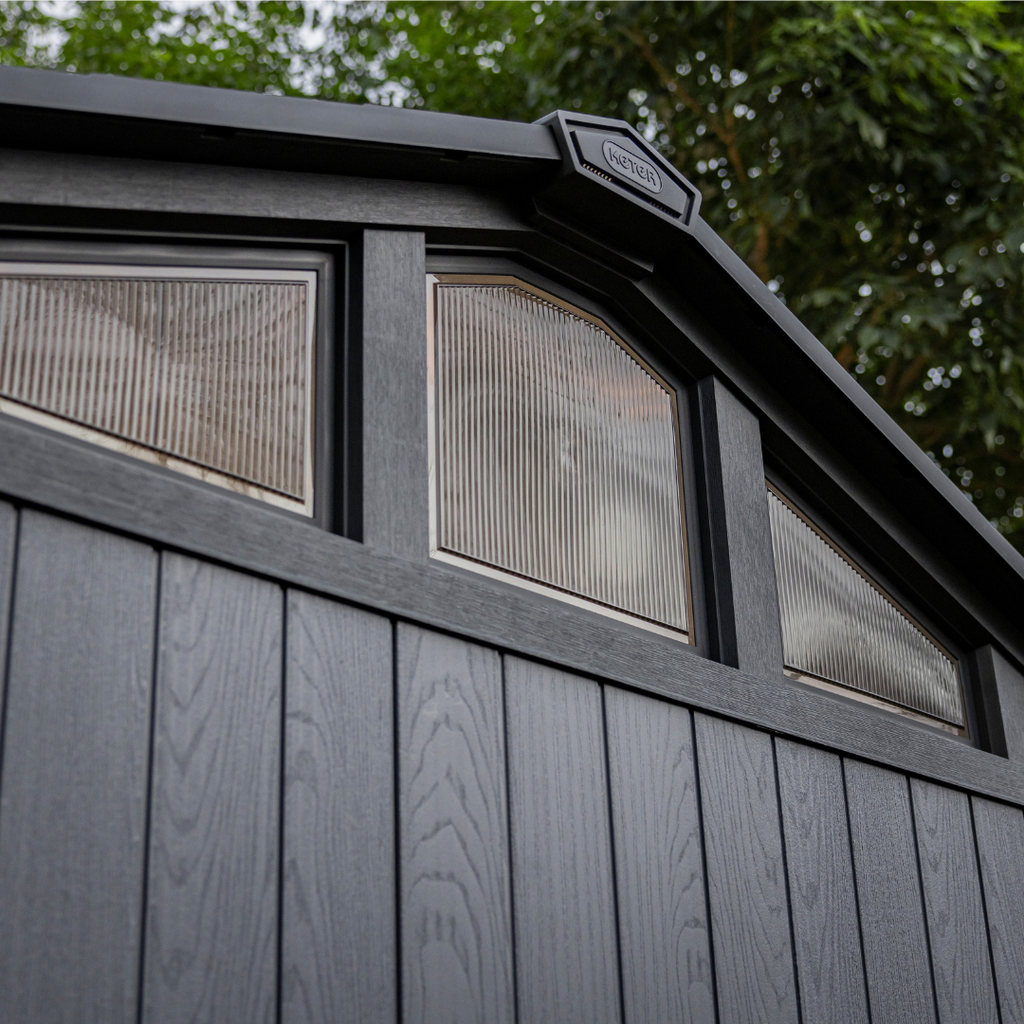Keter Stronghold 10x11.5 ft (3 x 3.5 m) Resin Garden Shed with Floor, Grey