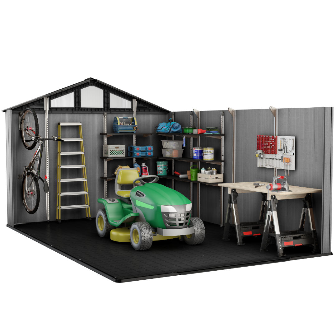 Keter Stronghold 10x15 ft (3 x 4.5 m) Resin Garden Shed with Floor, Grey