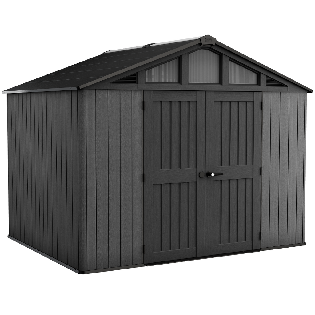 Keter Stronghold 10x8 ft (3 x 2.4 m) Resin Garden Shed with Floor, Grey