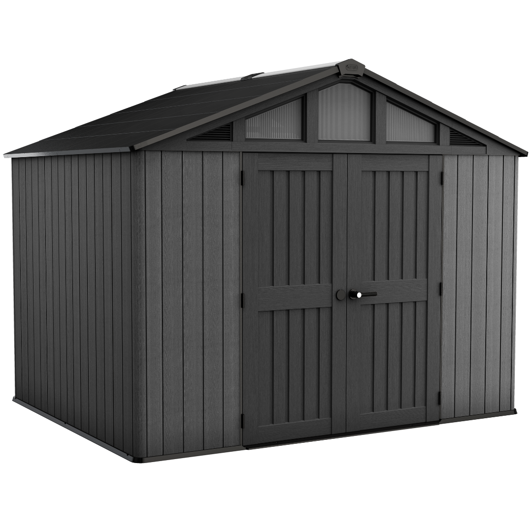 Keter Stronghold 10x8 ft (3 x 2.4 m) Resin Garden Shed with Floor, Grey