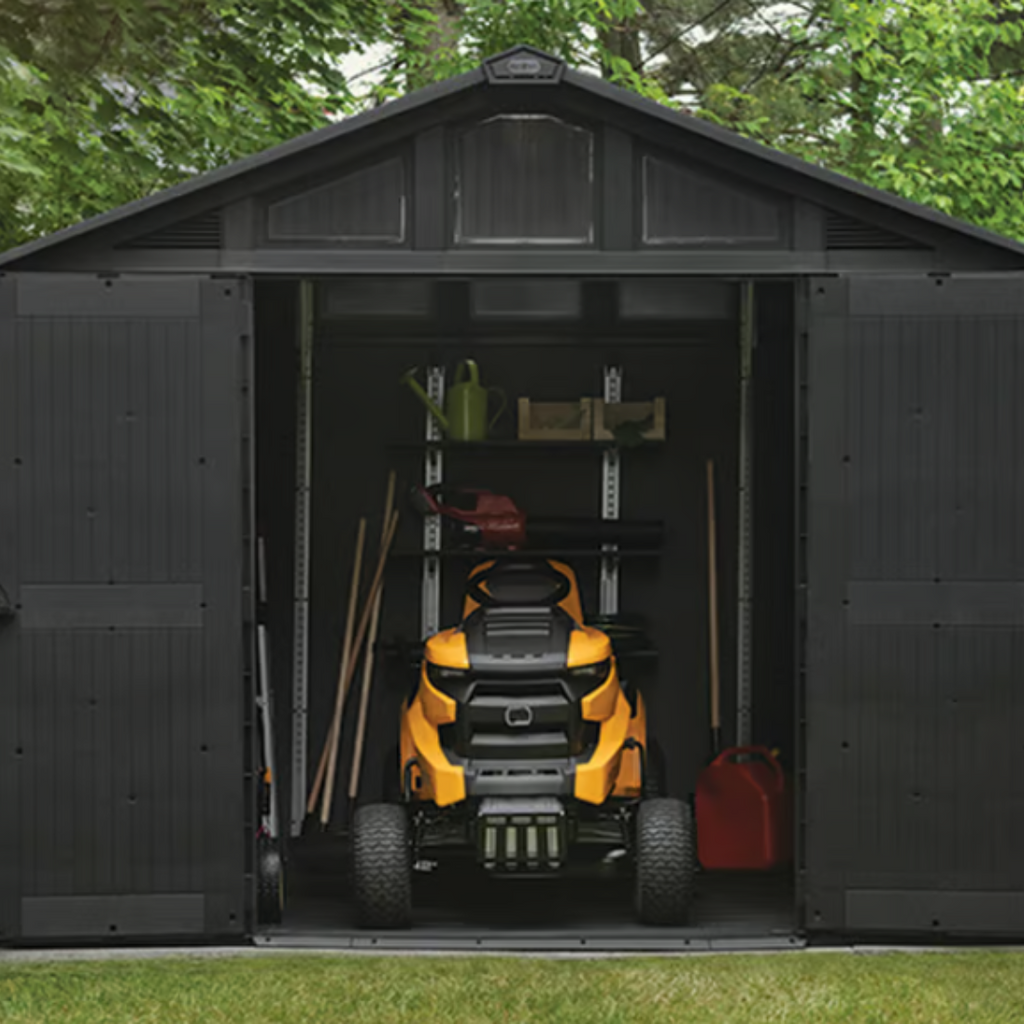 Keter Stronghold 10x8 ft (3 x 2.4 m) Resin Garden Shed with Floor, Grey