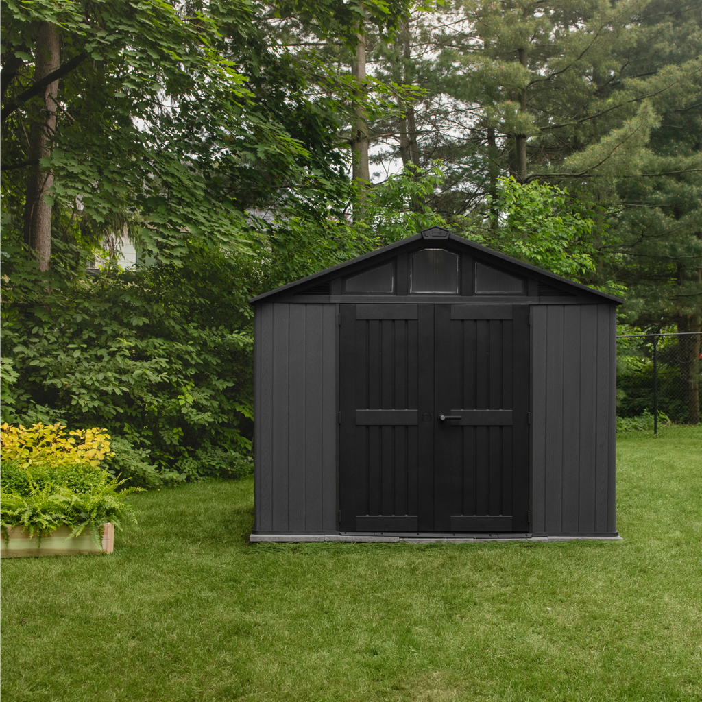 Keter Stronghold 10x8 ft (3 x 2.4 m) Resin Garden Shed with Floor, Grey