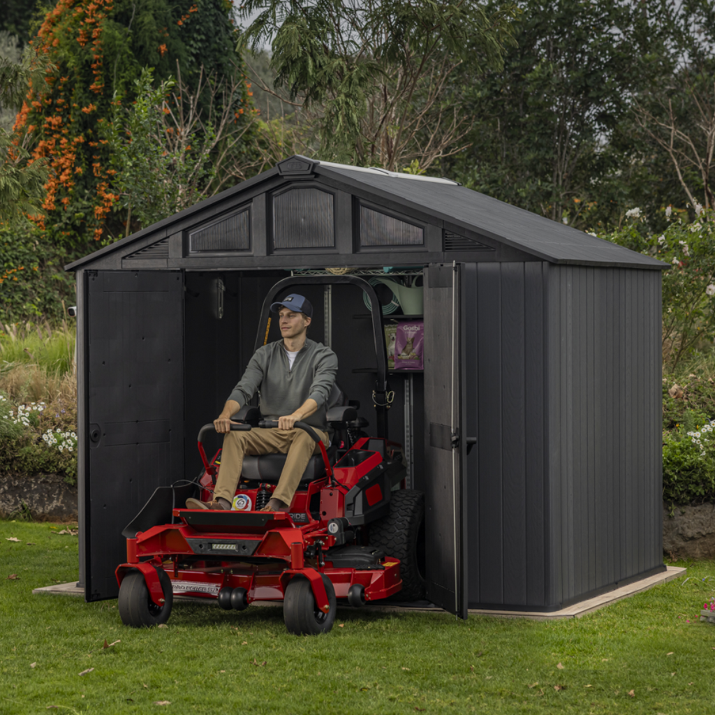 Keter Stronghold 10x8 ft (3 x 2.4 m) Resin Garden Shed with Floor, Grey