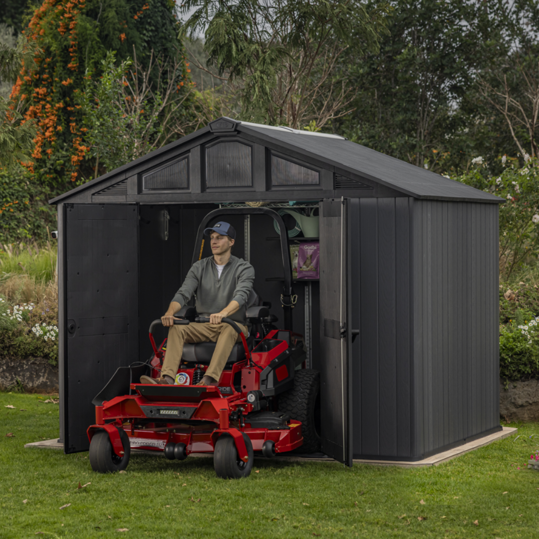Keter Stronghold 10x8 ft (3 x 2.4 m) Resin Garden Shed with Floor, Grey