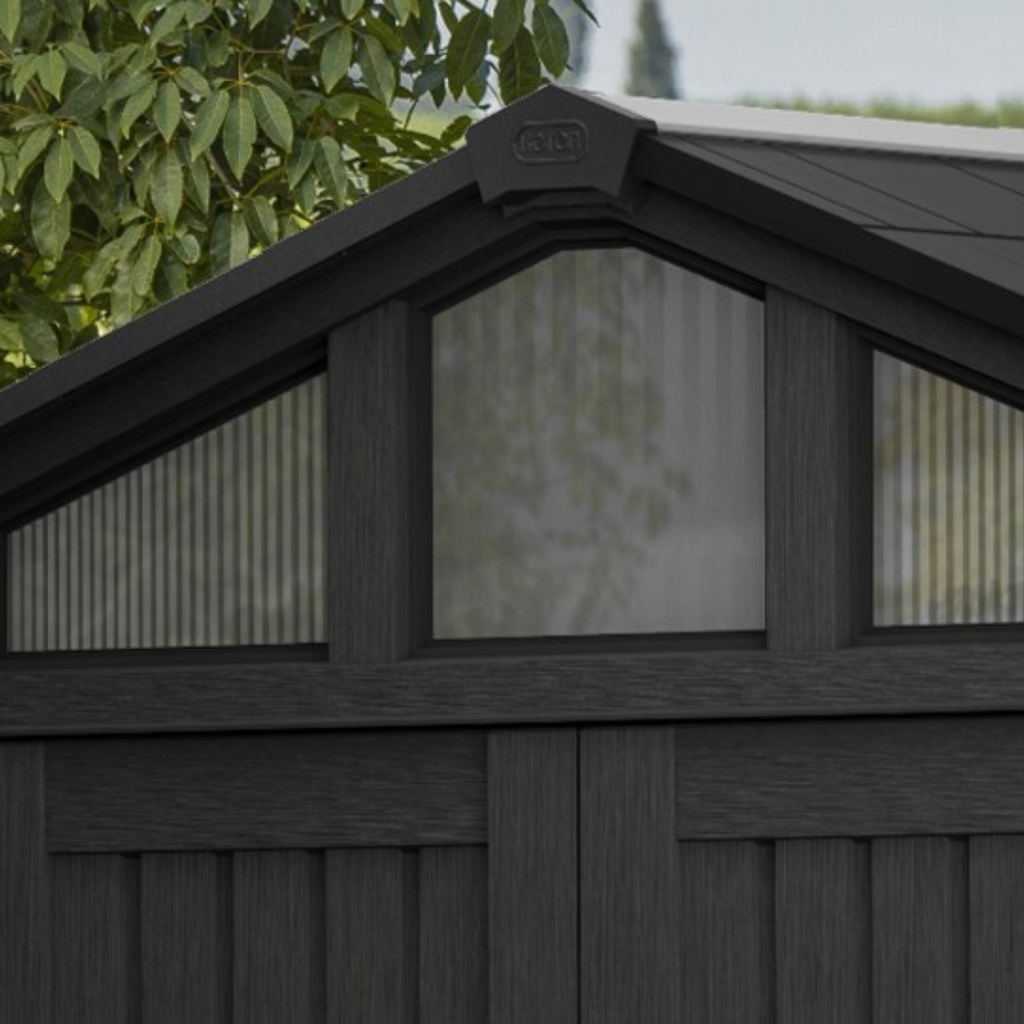 Keter Stronghold 8x6 ft (2.5 x 1.7 m) Resin Garden Shed with Floor, Grey