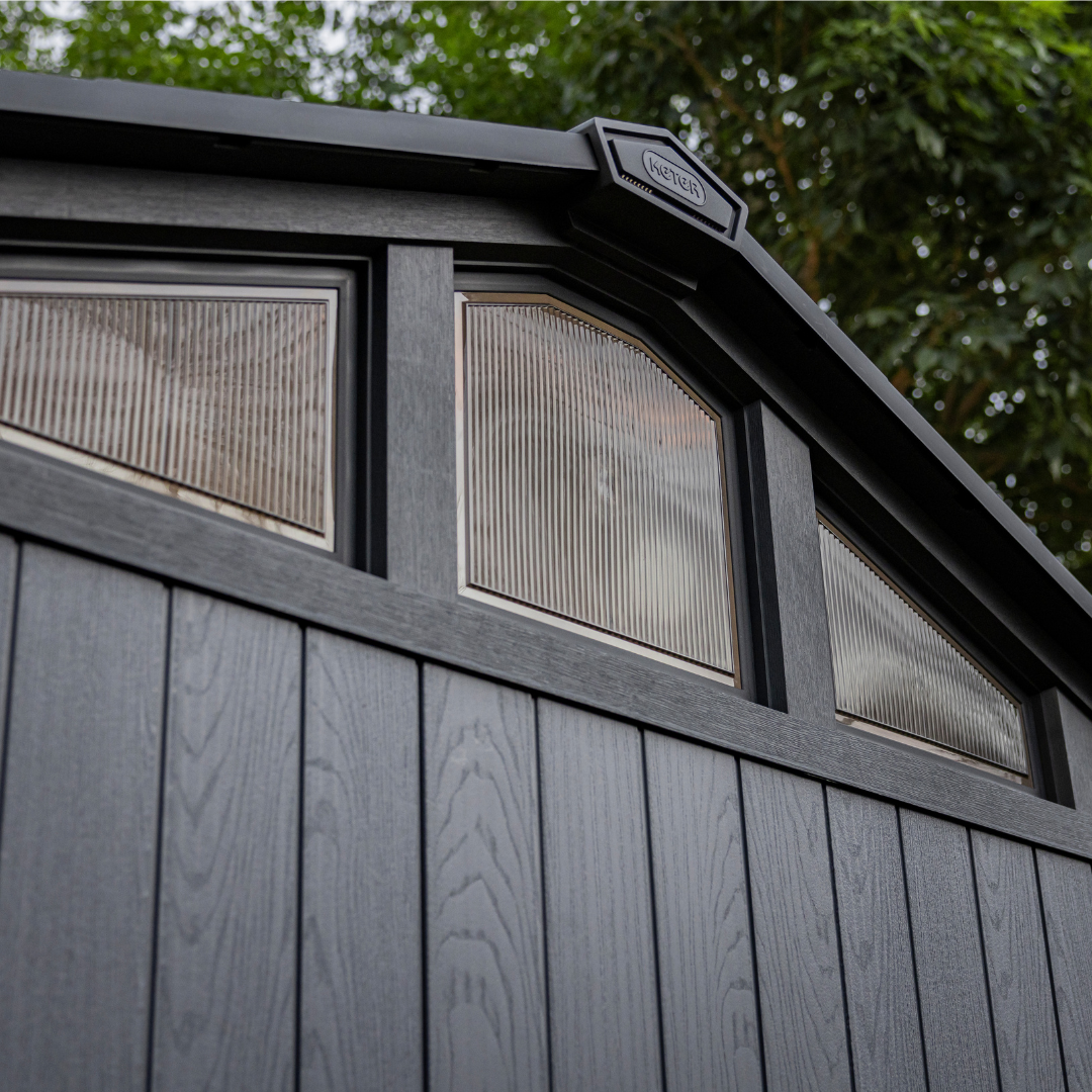 Keter Stronghold 8x8 ft (2.5 x 2.3 m) Resin Garden Shed with Floor, Grey