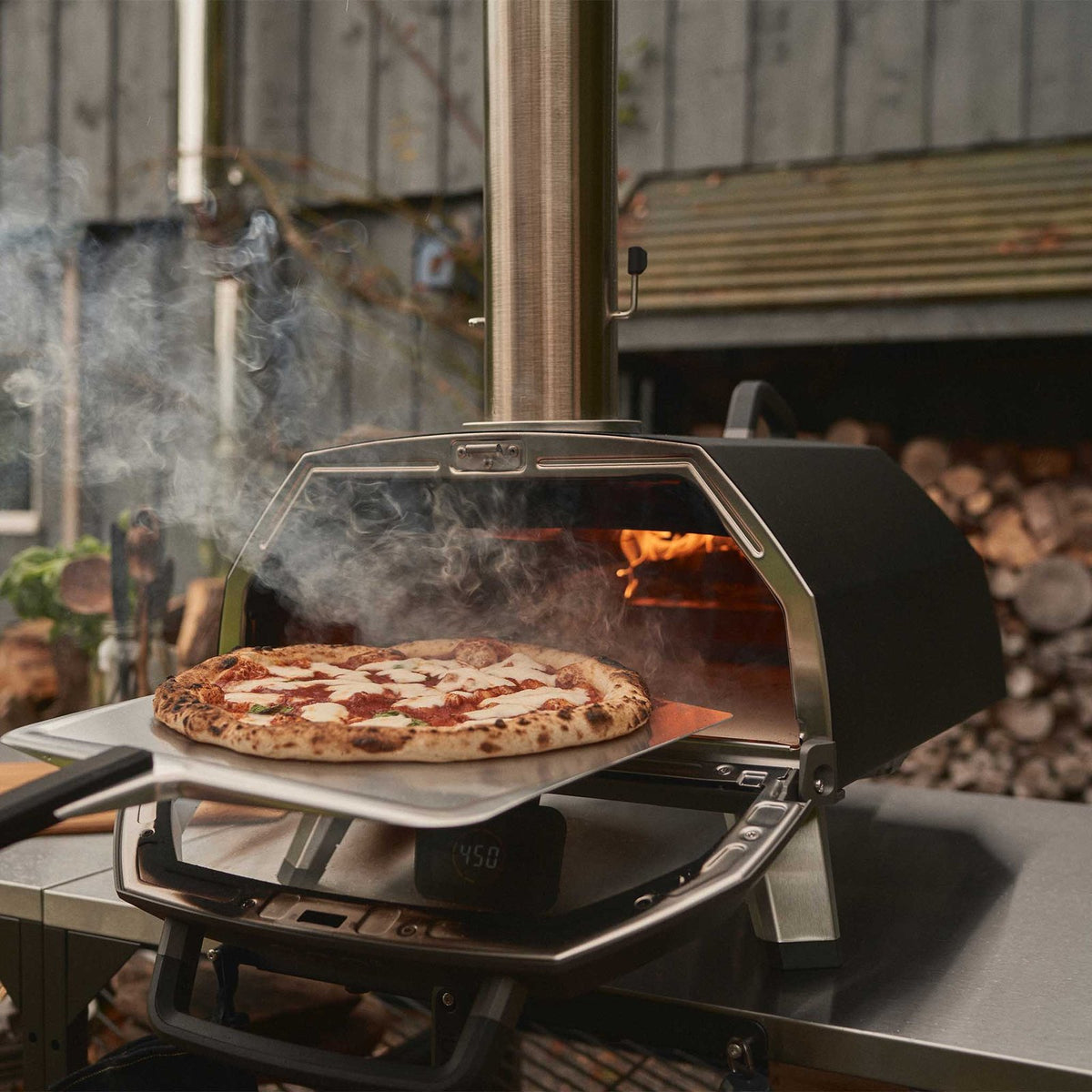 Ooni 17" Wood & Charcoal Pizza Oven with Glass Door and Bluetooth Food Probe